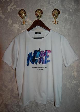 Футболка с красивим принтом nike , по бірці - xxl