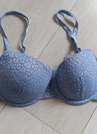 Блакитний бюстгальтер ажурний бюст мереживний ліф f&f 32c 70c