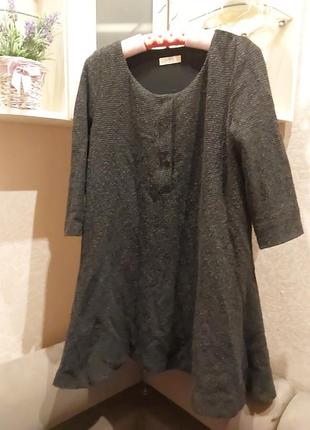Серое платье хл.2хл