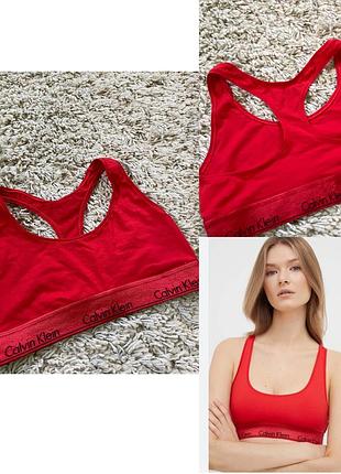 Якісний трикотажний червоний  топ ,calvin klein,p.s-m