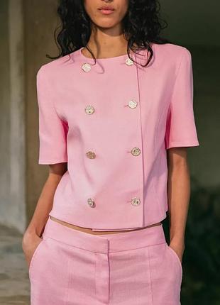 Блейзер жіночий рожевий zara new