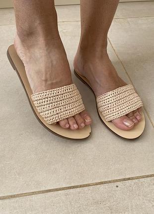 Плетеные бежевые мюли accessorize 39/26🌸