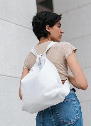 Сумка мішок шкіряна  vera pelle рюкзак трасформер великий натуральна шкіра , місткий