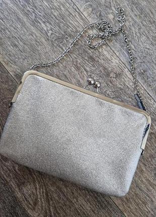 Серебристая сумка клатч primark