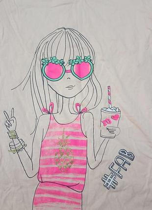 Футболка детский хлопок для девочек рост 145 см