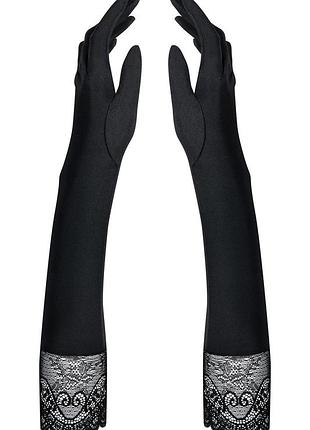 Miamor gloves obsessive черные длинные перчатки с кружевом с пальчиками