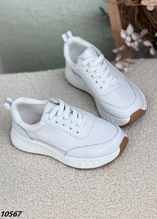 Кроссовки кеды натуральная кожа белый
