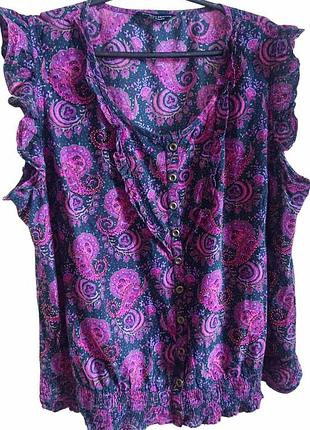 Хлопковая блузка цветочный принт большой размер