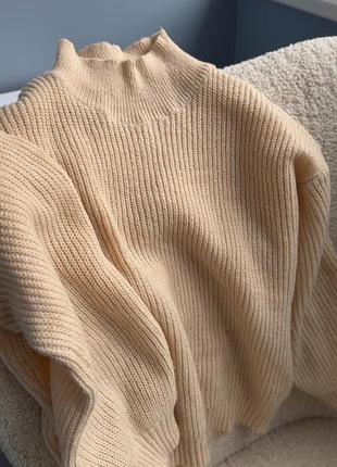 Светр в'язаний оверсайз жіночий missguided 34-36 бежевий