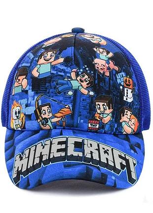 Дитяча кепка "minecraft" з яскравим принтом  стильна дитяча кепка з дизайном, натхненним популярною