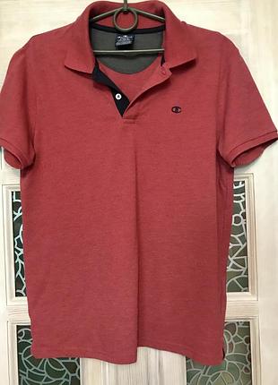 Червона чоловіча футболка поло бренд champion