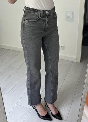 Прямі сірі джинси zara розмір 34
