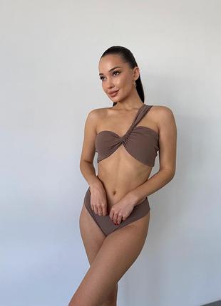 Christel 015 раздельный купальник на одно плечо5 фото