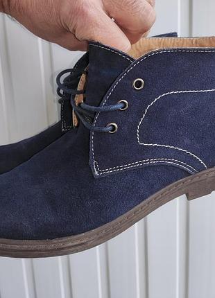 Стильные фирменные кожаные замшевые ботинки ботинки сапожки.a&v.43