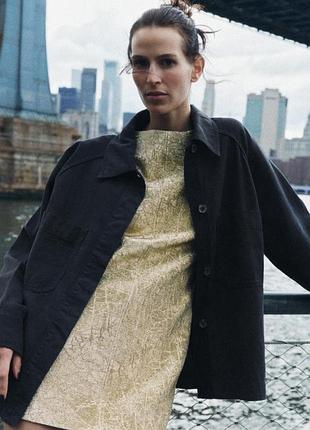 • chrome 64 верхня сорочка zw collection оверсайз із кишенями розмір м 4877/249 zara