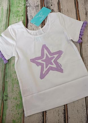 Святкова білосніжна блузочка футболочка для дівчинки 2-3 роки