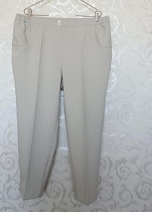 Р 18 / евро 46 / 52-54 шикарные легкие светлые штаны брюки пояс на резинке anthology