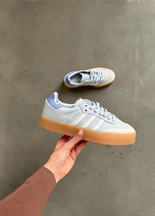 Женские кроссовки adidas samba blue premium