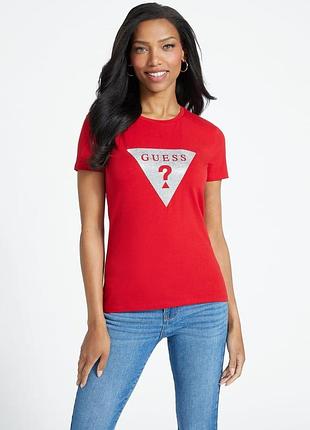 Жіноча футболка guess LEM03 з логотипом зі стразів