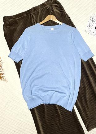 Блакитний топ з короткими рукавами від shein 🩵