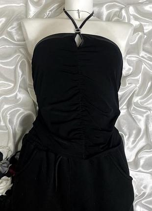 Топ чорний жіночий з прикрасою майка