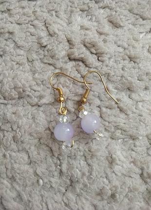 Серьги с фиолетовыми наметинками