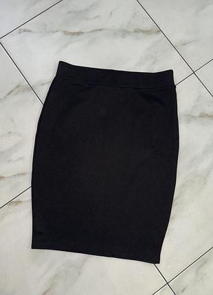Женская стрейчевая вискозная черная юбка amisu m (46-48)