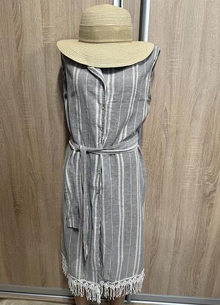 Сукня- халат жіноча льон