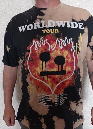 Футболка boohooman flame drip face tie dye limited edition