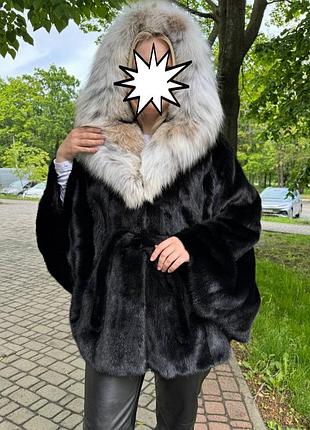 Шуба норковая 💎 капюшон рысь