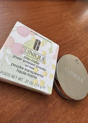 Пудра clinique stay-matte sheer pressed powder oil-free