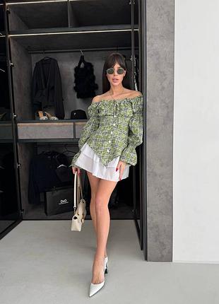 Платье короткое в клетку