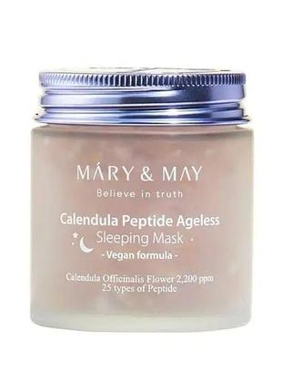 Ночная антивозрастная маска из лепестков календулы mary&may calendula peptide ageless sleeping mask 110g