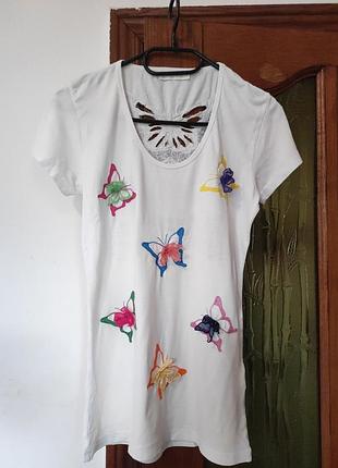 Футболка женская вискоза и эластан, длина 65, грудь 44_47, красиво тянется