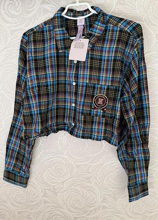 Крутезна вкорочена сорочка в клітинку на s-м