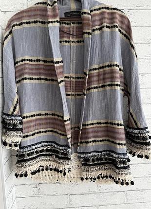 Льняний піджак кардиган накидка від zara
