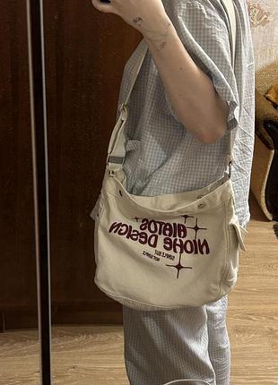 Сумка крос боді бежева
