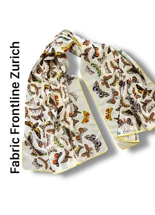 Платок шелк fabric frontlines zurich с принтом бабочки butterfly scarf шелковый