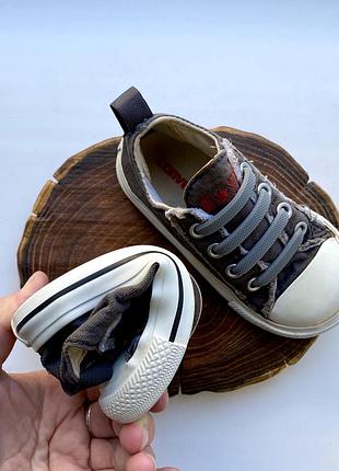 Дитячі текстильні кеди converse сірі на резинці | розмір 22 | устілка 13 см