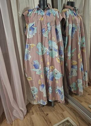 Свободное с карманами платье 👗 оверсайз