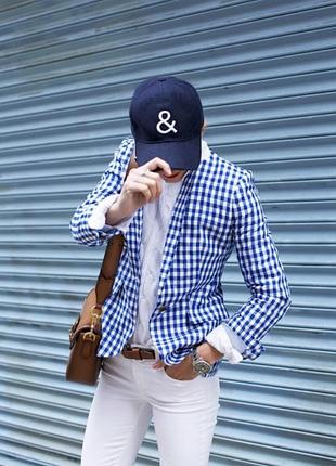 Льняной пиджак американского бренда j. crew в клетку