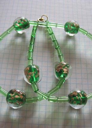 Бусы . муранское стекло.