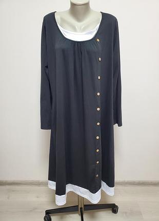 Шикарное брендовое трикотажное платье свободного фасона батал