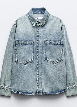 Джинсова рубашка zara.