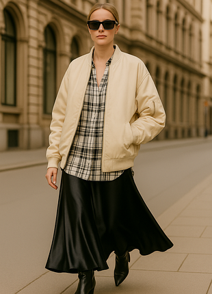 Куртка oversize бомбер від  h&m демісезонна м л хл