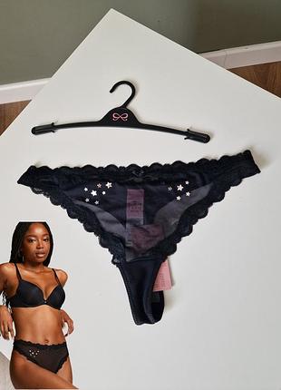 Трусики танга сіточка чорні hunkemoller s m 36 38 uk 8