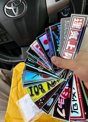 24шт наклейки неоновые блестящие