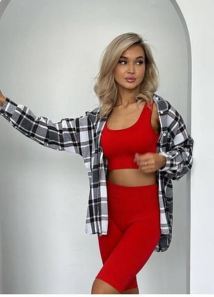 Жіночий комплект спортивний топ + велосипедки