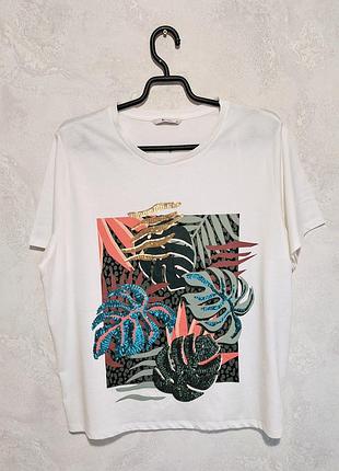 Коттоновая футболка с тропическим принтом, 20 euro