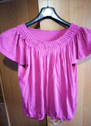 Блуза топ бавовна трикотаж р 46-48 вінтаж